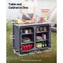 Camping Storage Cabinet, Outdoor Portable Aluminum Lightweight Table, Quick Set-up Compact Kitchen Cook Station, with 6 Shelves and Carry Bag, for Picnic, BBQ, Party, Camping, RV Traveling Image 2