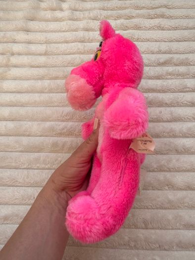 Vintage Pink Panther Plush Soft 1964 Mirisch-Geoffrey Mighty Star approx. 27 cm. Loose Head Used Dirty Please see photos