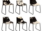 Dining Chair 6 pcs Genuine Goat Leather