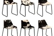Dining Chair 6 pcs Genuine Goat Leather