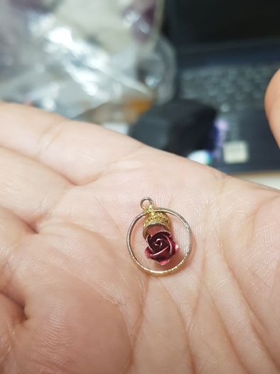 2 Red Rose pendants