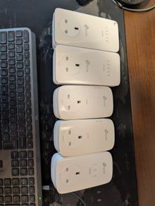Powerline adapters - TP-Link AV1300 Gigabit Passthrough Wi-Fi - 5 piece set.
