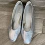 M&S Leather Square Toe Ballet Pumps Silver Metallic  Size 5.5 Image 4