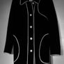 Harve Benard Raincoat, Womens Small, Black w White Piping, belted, knee-length Image 8