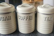 Typhoon Vintage Kitchen Tea, Coffee, Sugar Canister Set x3 Pieces