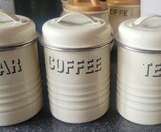 Typhoon Vintage Kitchen Tea, Coffee, Sugar Canister Set x3 Pieces