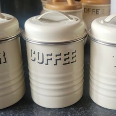 Typhoon Vintage Kitchen Tea, Coffee, Sugar Canister Set x3 Pieces