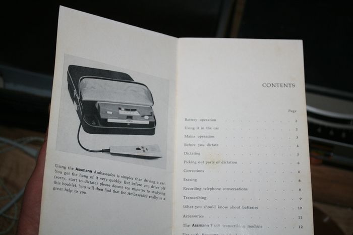 Antique Assmann 2000 - the Dictation Machine with Re-recordable Magnetic Records