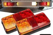 2pcs 10LED Rear Tail Lights Lamps Trailer Truck Caravan Bus Tailights