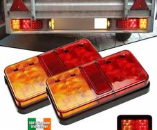 2pcs 10LED Rear Tail Lights Lamps Trailer Truck Caravan Bus Tailights