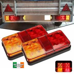 2pcs 10LED Rear Tail Lights Lamps Trailer Truck Caravan Bus Tailights