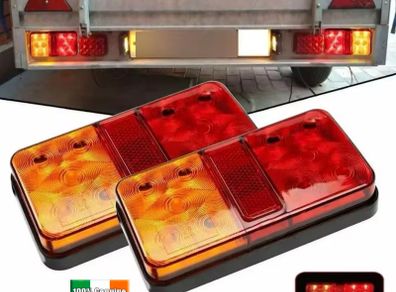 2pcs 10LED Rear Tail Lights Lamps Trailer Truck Caravan Bus Tailights