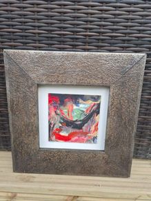Original John Dunne Irish Abstract Artwork Swing 2002 Framed 36 x 36 cm
