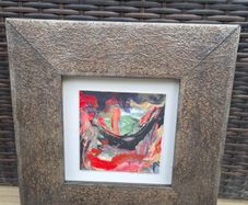 Original John Dunne Irish Abstract Artwork Swing 2002 Framed 36 x 36 cm