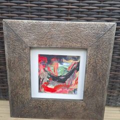 Original John Dunne Irish Abstract Artwork Swing 2002 Framed 36 x 36 cm