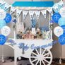 Holy Communion Decorations, First Communion Decorations Confirmation Decor,Blue Banner Pennant Bunting,Balloons,Cake Topper for Boys Christening Gifts Image 2