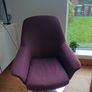 Purple swivel armchair with chrome base Image 3
