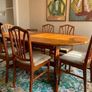 Mid Century Teak Dining Set Extendable Table + 6 Chairs Image 2