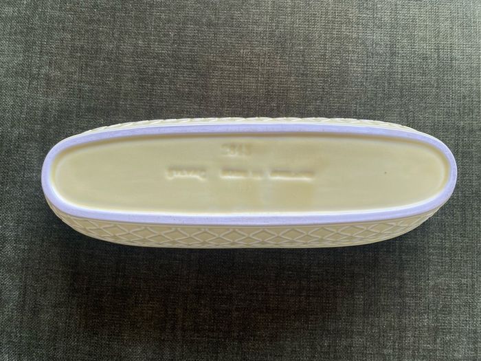 Vintage Mid-Century pale yellow Ceramic Window Box Planter