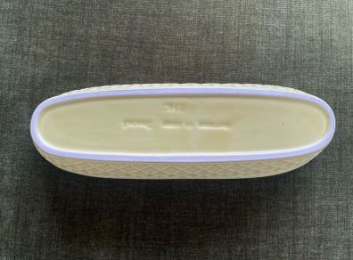 Vintage Mid-Century pale yellow Ceramic Window Box Planter