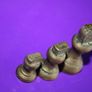 Antique Imperial Small Aged Brass Bell Weights - Apothecary - Kitchen Scales Image 6