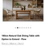 180cm Oak Dining Table Like New Image 4