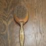 Vintage Gold Tone Metal Brush With Floral Tapestry Image 2