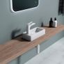 Bathrooms Small Cloakroom Basin - Wall Mounted Basin - Rectangular Countertop Basin - One Left Hand Tap Hole- 370 x 180 x 90mm (FREE POSTAGE) Image 2