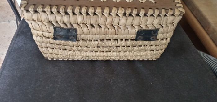 Vintage Woven Palm Leaf Trunk