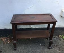 Beautiful 2 tier inlaid wooden side table