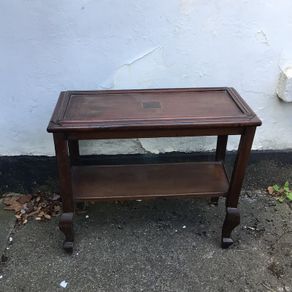 Beautiful 2 tier inlaid wooden side table