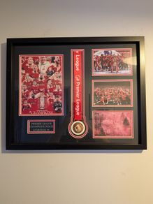 Liverpool FC Premier League Champions replica medal framed