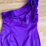 Apart Glamour Purple Satin One-Shoulder Occasion Dress - Size 14 Image 5