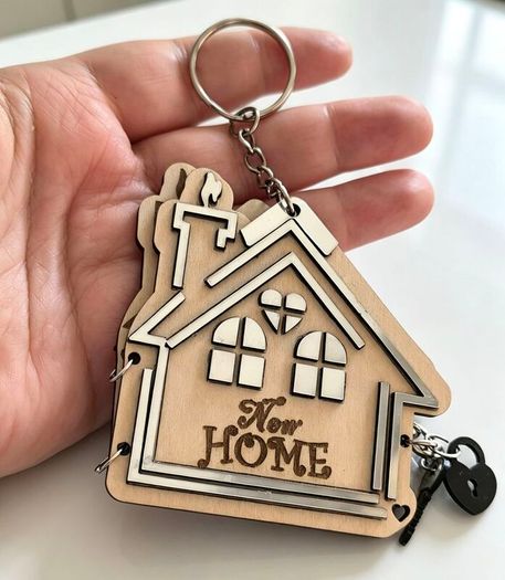 Personalised New Home Keyring, Housewarming Gift, New Home Gift