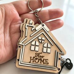 Personalised New Home Keyring, Housewarming Gift, New Home Gift