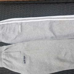 2 x Adidas Tracksuit bottoms- grey children's