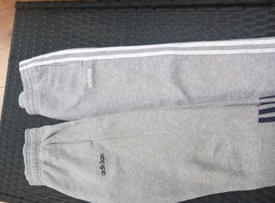 2 x Adidas Tracksuit bottoms- grey children's