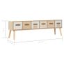 TV Cabinet with 6 Drawers 130x30x40 cm Solid Pinewood Image 8