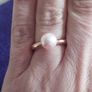Silver 925 ring, gold plated with pearl. Image 8