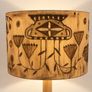 Restored Hardwood Floor Lamp with Hand-Painted Shade Image 6