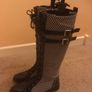 Brand New Black and White Tall Boots, Size 40 Image 3
