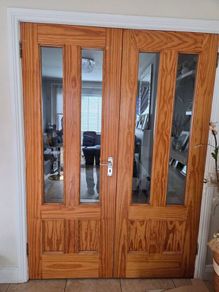 Double and 3 single solid doors