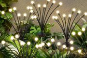 Solar Lights Outdoor Waterproof, Swaying Solar Garden Firefly Decorative Yard,Firefly Garden Lights Outdoor for Path Fence 2pack