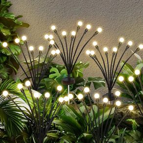 Solar Lights Outdoor Waterproof, Swaying Solar Garden Firefly Decorative Yard,Firefly Garden Lights Outdoor for Path Fence 2pack