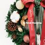 Merry Christmas Bow with Cotton Flower and Pine Cones Wreath 11.8inch Image 4
