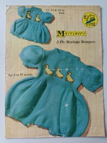 Knitting Pattern - Rompers for Dolls & Baby - Marriner 292