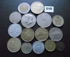 15 Old Worldwide Coins (1929-2014)