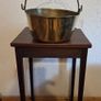 Antique Heavy Brass Hanging Pot Image 2