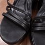 Schuh Black Vegan Leather Strappy Platform Block Heel Sandals 6UK/39EU Image 3