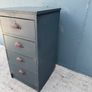 Vintage 4-Drawer Bedside Chest - Farrow & Ball Railings Image 4